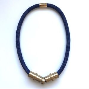 Navy blue rope necklace different ways to wear it